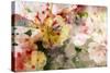 Watercolor Painting Mixed with Flowers on Textured Paper-run4it-Stretched Canvas