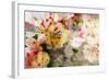 Watercolor Painting Mixed with Flowers on Textured Paper-run4it-Framed Art Print