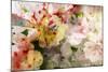 Watercolor Painting Mixed with Flowers on Textured Paper-run4it-Mounted Art Print