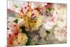 Watercolor Painting Mixed with Flowers on Textured Paper-run4it-Mounted Premium Giclee Print