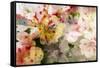 Watercolor Painting Mixed with Flowers on Textured Paper-run4it-Framed Stretched Canvas