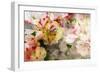 Watercolor Painting Mixed with Flowers on Textured Paper-run4it-Framed Art Print