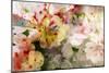 Watercolor Painting Mixed with Flowers on Textured Paper-run4it-Mounted Art Print