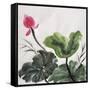 Watercolor Painting Of Lotus Flower-Surovtseva-Framed Stretched Canvas