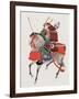 Watercolor Painting of Samurai on Horseback-null-Framed Photographic Print