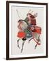 Watercolor Painting of Samurai on Horseback-null-Framed Photographic Print