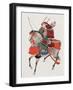 Watercolor Painting of Samurai on Horseback-null-Framed Photographic Print