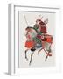 Watercolor Painting of Samurai on Horseback-null-Framed Photographic Print