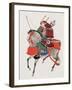 Watercolor Painting of Samurai on Horseback-null-Framed Photographic Print