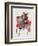 Watercolor Painting of Samurai on Horseback-null-Framed Photographic Print