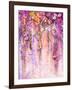 Watercolor Painting. Spring Purple Flowers Wisteria Background-Nongkran_ch-Framed Art Print