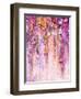 Watercolor Painting. Spring Purple Flowers Wisteria Background-Nongkran_ch-Framed Art Print