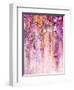 Watercolor Painting. Spring Purple Flowers Wisteria Background-Nongkran_ch-Framed Art Print