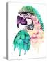 Watercolor Parrot Portrait.-Maria Sem-Stretched Canvas