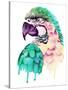 Watercolor Parrot Portrait.-Maria Sem-Stretched Canvas