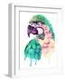 Watercolor Parrot Portrait.-Maria Sem-Framed Art Print