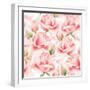 Watercolor Pattern with Pink Roses Isolated.-Aleksandra Baianova-Framed Photographic Print