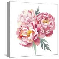 Watercolor Peonies Bouquet-Eisfrei-Stretched Canvas