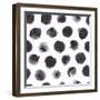 Watercolor Polka Dot Pattern in Black and Gray.-null-Framed Art Print