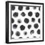 Watercolor Polka Dot Pattern in Black and Gray.-null-Framed Art Print