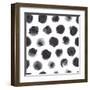 Watercolor Polka Dot Pattern in Black and Gray.-null-Framed Art Print