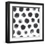 Watercolor Polka Dot Pattern in Black and Gray.-null-Framed Art Print