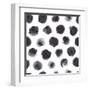 Watercolor Polka Dot Pattern in Black and Gray.-null-Framed Art Print