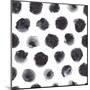 Watercolor Polka Dot Pattern in Black and Gray.-null-Mounted Art Print