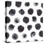 Watercolor Polka Dot Pattern in Black and Gray.-null-Stretched Canvas