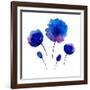 Watercolor Poppies on the White Background.-Vodoleyka-Framed Art Print