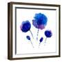 Watercolor Poppies on the White Background.-Vodoleyka-Framed Art Print