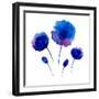 Watercolor Poppies on the White Background.-Vodoleyka-Framed Art Print