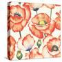 Watercolor Poppy Pattern-Eleor-Stretched Canvas