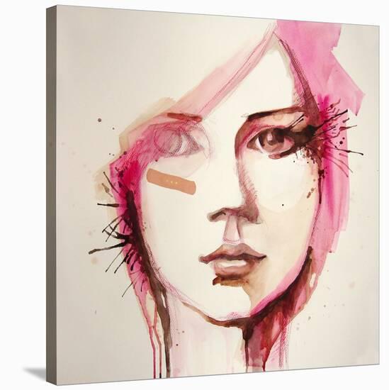 Watercolor Portrait of Beautiful Girl | Handmade | Self Made | Painting-re_bekka-Stretched Canvas