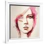 Watercolor Portrait of Beautiful Girl | Handmade | Self Made | Painting-re_bekka-Framed Art Print