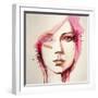 Watercolor Portrait of Beautiful Girl | Handmade | Self Made | Painting-re_bekka-Framed Art Print