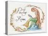 Watercolor Powder Room Mermaid with Looking Glass-sylvia pimental-Stretched Canvas