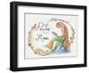 Watercolor Powder Room Mermaid with Looking Glass-sylvia pimental-Framed Art Print