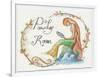 Watercolor Powder Room Mermaid with Looking Glass-sylvia pimental-Framed Art Print