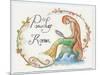 Watercolor Powder Room Mermaid with Looking Glass-sylvia pimental-Mounted Art Print