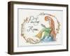 Watercolor Powder Room Mermaid with Looking Glass-sylvia pimental-Framed Art Print