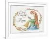 Watercolor Powder Room Mermaid with Looking Glass-sylvia pimental-Framed Art Print