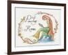 Watercolor Powder Room Mermaid with Looking Glass-sylvia pimental-Framed Art Print