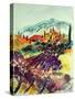 Watercolor Provence Landscape 080507-Pol Ledent-Stretched Canvas