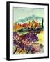 Watercolor Provence Landscape 080507-Pol Ledent-Framed Art Print