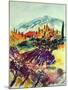 Watercolor Provence Landscape 080507-Pol Ledent-Mounted Art Print