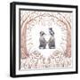 Watercolor Raccoon Couple in Love-Eisfrei-Framed Art Print