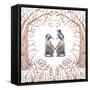 Watercolor Raccoon Couple in Love-Eisfrei-Framed Stretched Canvas