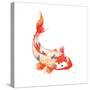 Watercolor Rainbow Carp. Hand Drawn Natural Fish Isolated on White Background. Vector Oriental Wild-Eisfrei-Stretched Canvas
