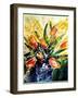 Watercolor Red Tulips-Pol Ledent-Framed Art Print